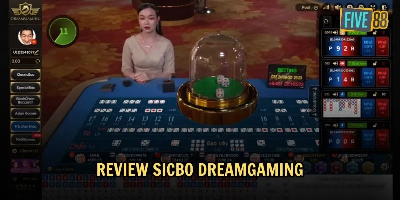 Sicbo Dreamgaming là trò chơi tài xỉu livestream